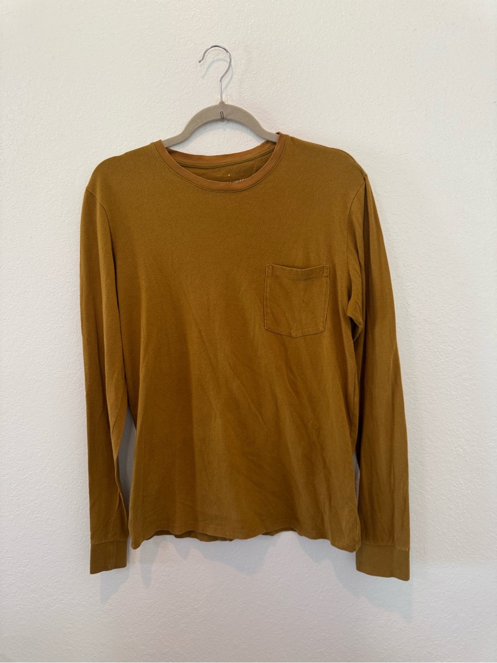 Everlane | Uniform Men's Long Sleeve Pocket Tee - Mustard Brown
